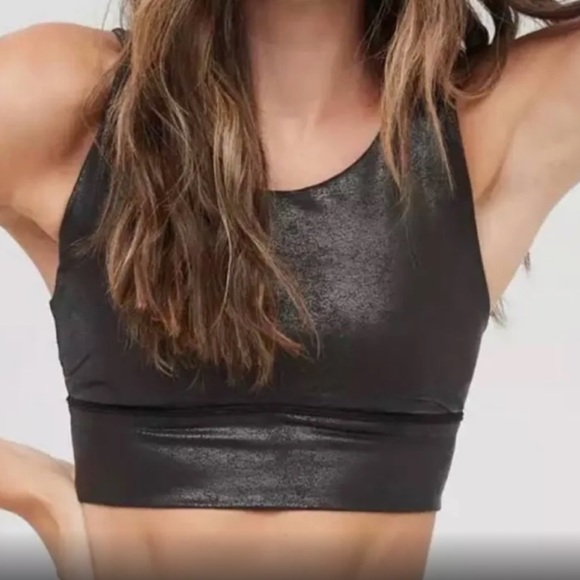 Aerie Faux Leather Sports Bra NWT Size Medium - Picture 1 of 3